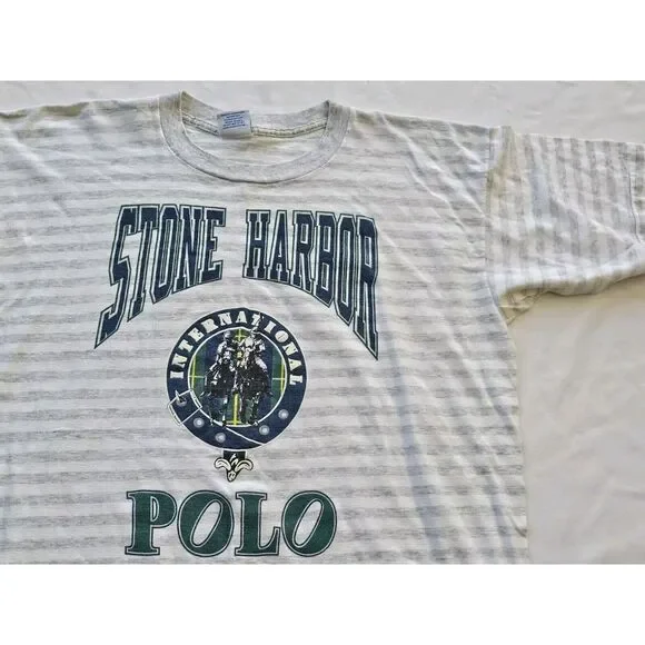 Vintage Stone Harbor Polo T Shirt XLarge Made In USA Single Stitch - Picture 2 of 6